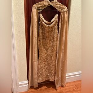 Gorgeous Champagne Gold Sparkly Sequin gown for Tween Girls